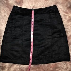 Black suede high rise skirt